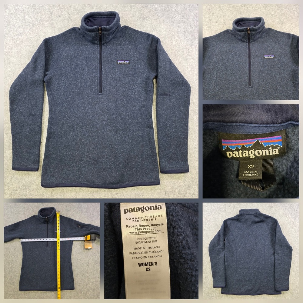 Patagonia Better Sweater Pullover Womens XS Blue 1/4 Zip Fleece Knit Jacket